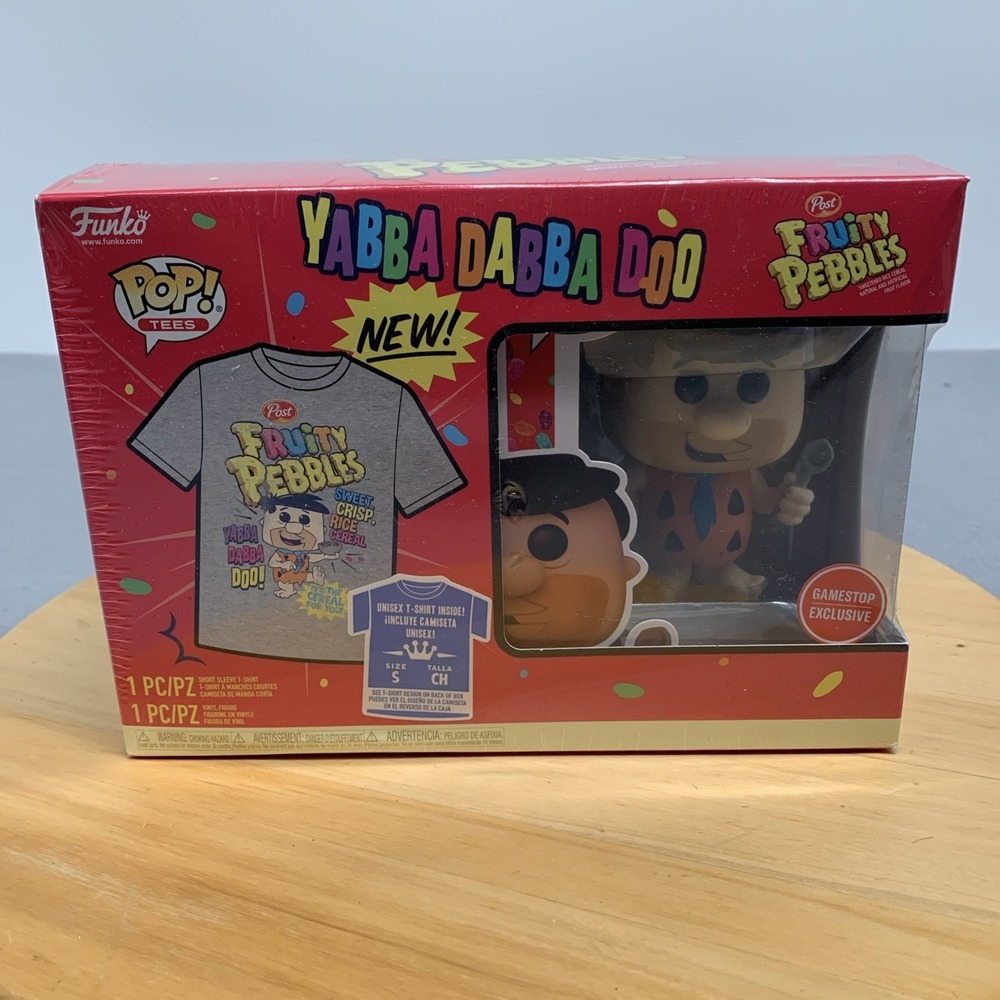 Fred Flintstone Funko Pop! and Tee Small S Fruity Pebbles GameStop Exclusive NEW